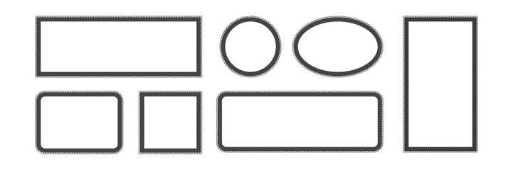 Geometric frame with zig zag edge. Jagged curved box. Vintage border, buble for text