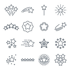 Collection of icons with stars. Set.