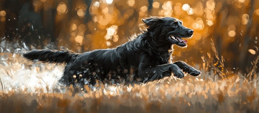 The Flat coated Retriever is a dynamic gundog breed known for its versatility and eagerness to please making it an excellent companion for various outdoor activities