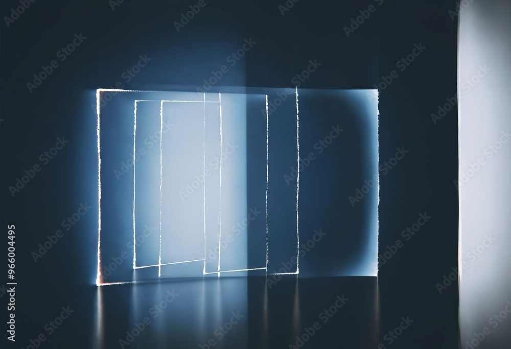Poster minimalist luminogram uses minimal light effects with simple pho