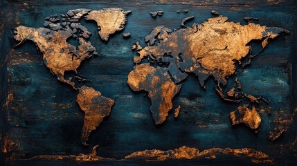 Artistic representation of a global map