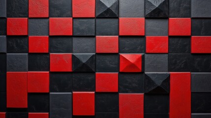 A distinctive vertical 3 D checkerboard features an arrangement of red and black checkers symbolizing unconventional thinking and creativity