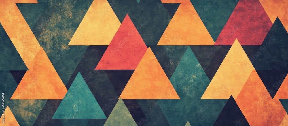 Poster abstract pattern illustration featuring triangular shapes in a background design