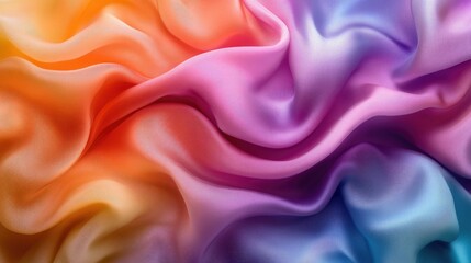 Obraz premium Colorful, flowing fabric with smooth, wavy textures.