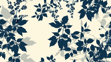 Obraz premium Floral silhouette wallpaper