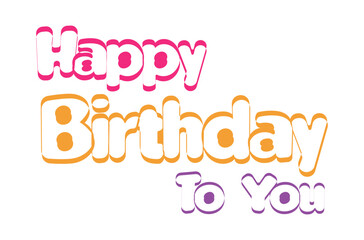 Modern Happy Birthday text design for stylish greeting cards and invitation templates .