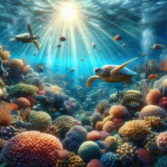 Obraz premium coral reef in the sea