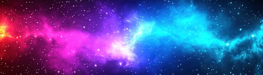 Obraz premium Ethereal Celestial Dance, an enchanting night sky filled with swirling stars, vibrant color gradients, and surreal lighting, evoking a profound sense of depth and wonder.