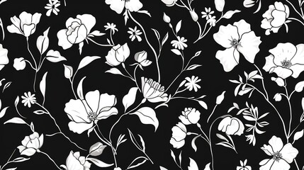 Floral silhouette wallpaper