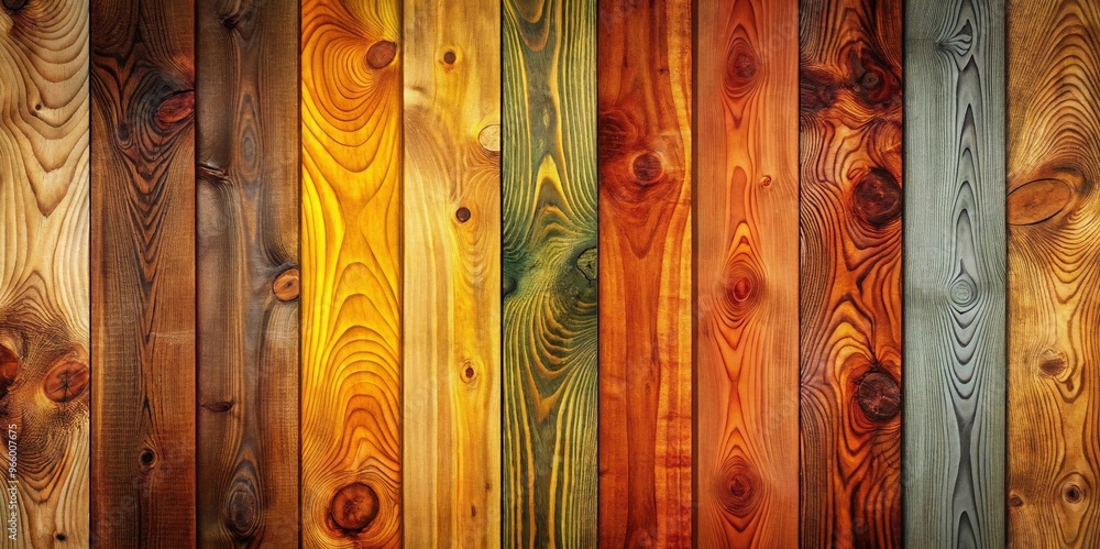 Wall mural wood texture in a rustic style with various colors and patterns for design concepts