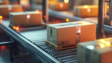 Conveyor Belt with Packages