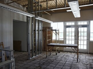 Interior under construction