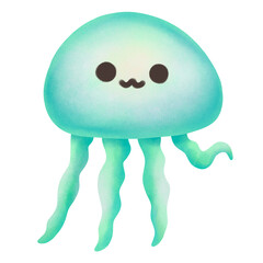 Jelly fish Watercolor, Cute cartoon