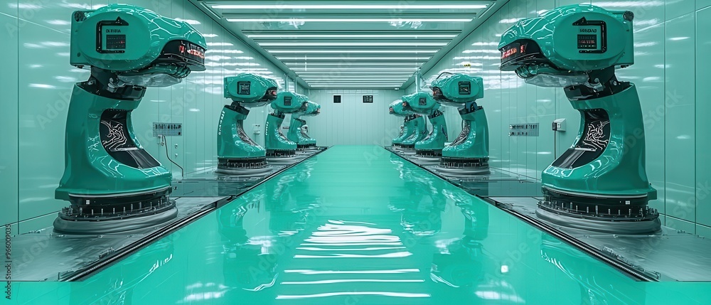 Poster automated painting station in a smart factory utilizing robotic technology