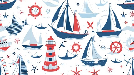 nautical pattern seamless wallpaper