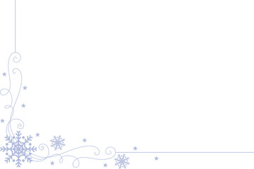 Merry Christmas decoration. One line drawing of Christmas snowflake. winter and cold flake symbol