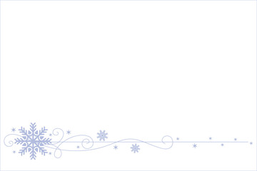 Merry Christmas decoration. One line drawing of Christmas snowflake. winter and cold flake symbol