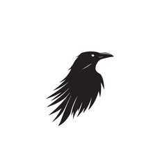 Fototapeta premium Raven in cartoon, doodle style . Image for t-shirt, web, mobile apps and ui. Isolated 2d vector illustration in logo, icon, sketch style, Eps 10, black and white. AI Generative