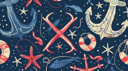 nautical pattern seamless wallpaper
