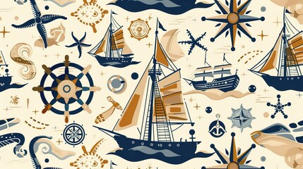 nautical pattern seamless wallpaper