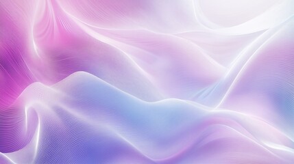 Fototapeta premium A background with an abstract wavy pattern with white lines on a light purple and blue background.