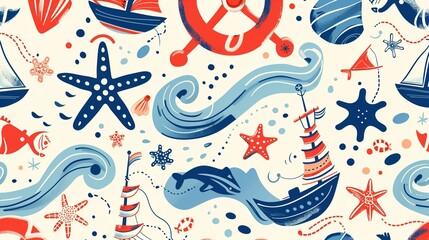 nautical pattern seamless wallpaper