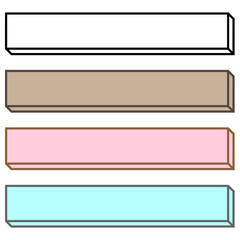 Obraz premium 立体の横長フレーム4種（白・茶・ピンク・水色）