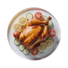 Roasted Chicken isolated on a transparent background by AI generative