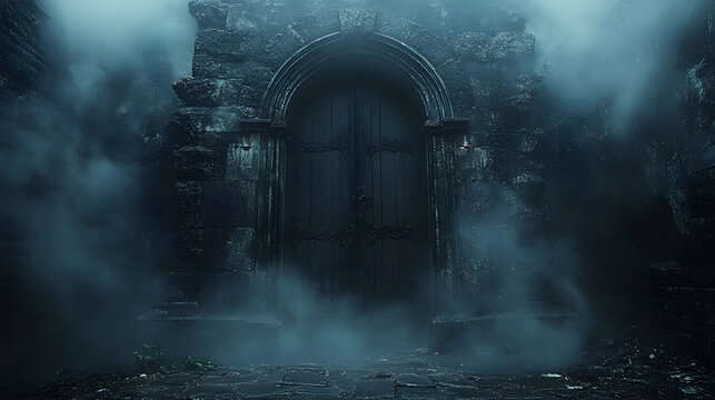 Gothic crypt door