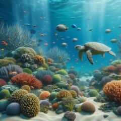 Naklejka premium coral reef in the sea