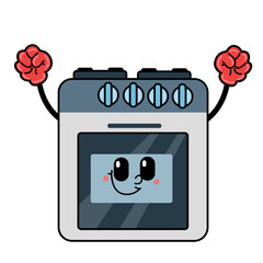 Cute and powerful stove clipart cartoon design art and illustration