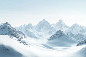 Obraz premium Snowy Mountain Range Under a Clear Sky