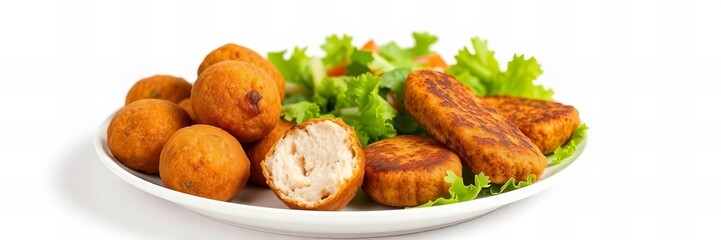 there is a bowl of fried food with lettuce and carrots.