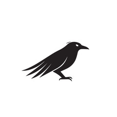 Raven in cartoon, doodle style . Image for t-shirt, web, mobile apps and ui. Isolated 2d vector illustration in logo, icon, sketch style, Eps 10, black and white. AI Generative