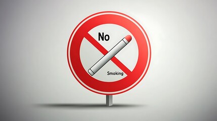 Minimalist No Smoking Sign Vector Illustration with Gray Matchstick Icon on White Background - Clean Design in Vector Art Style