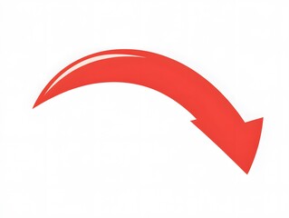 A red curved arrow pointing to the right on a white background.
