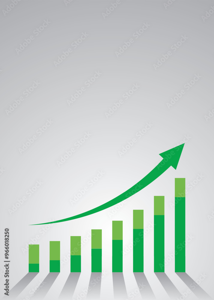 Aufkleber graph with increase report and blank background. diagram with rise progress. vector illustration. bu
