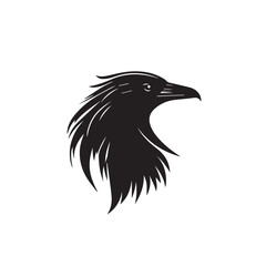 Obraz premium Raven in cartoon, doodle style . Image for t-shirt, web, mobile apps and ui. Isolated 2d vector illustration in logo, icon, sketch style, Eps 10, black and white. AI Generative