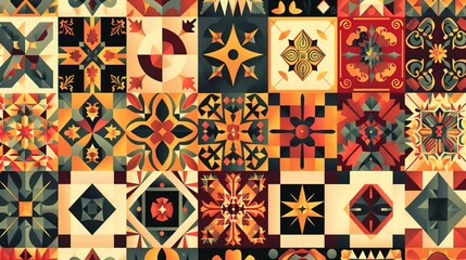 traditional quilt pattern wallpaper