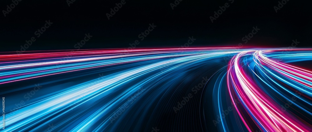 Poster the generative ai displays a background with high-speed pink and neon lights symbolizing connection,