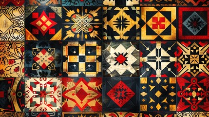 traditional quilt pattern wallpaper