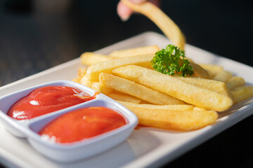 Crispy French Fries with Ketchup