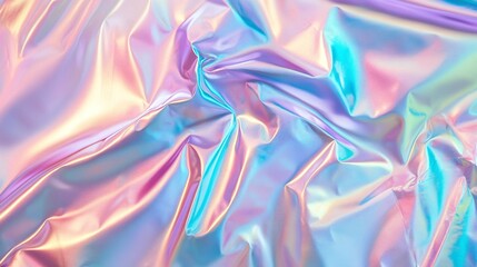 Fototapeta premium shiny holographic texture with gradient rainbow foil and iridescent effect, abstract pastel pattern with light metal finish for vibrant and futuristic design