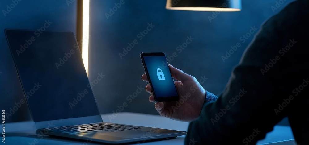 Poster data cyber security protection, protecting business financial transaction data from cyber attacks, e