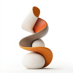 A modern sculpture with graceful curves and vibrant colors, perfect for contemporary art displays and interior design inspiration.