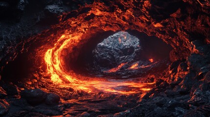 Fiery Cave of Molten Lava