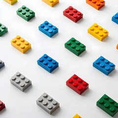 toy bricks on a white background