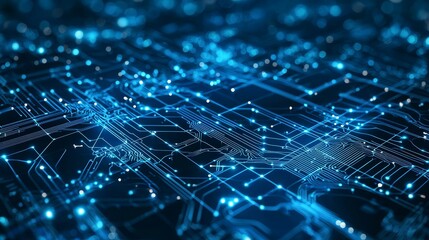 An abstract digital background in 3D. Copy space. It can be used to describe network capabilities, technological processes, digital storages, science and education.