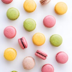 macarons on a white background