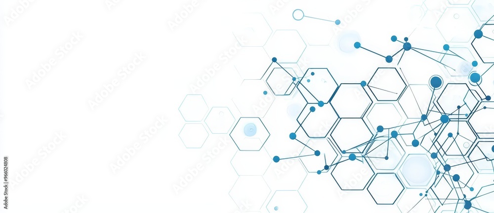 Poster an abstract blue computer technology background with circuits and circles. illustration for elements